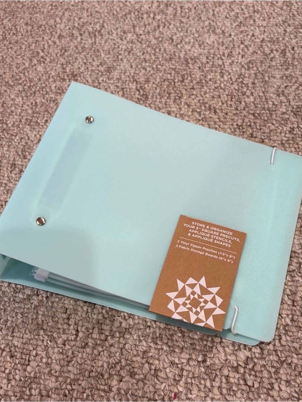 Mint Green Fiber Arts Storage Binder - Unbranded